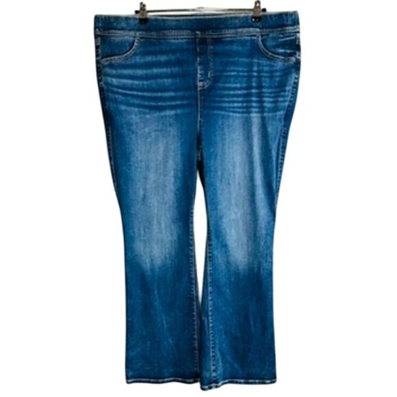 Torrid Womans Sz 3R 3X Short Lean Slim Boot Jeans Blue Stretch Pockets Pull On - Picture 1 of 8